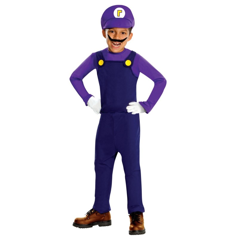 Fantasia Infantil Waluigi Meninos Carnaval Halloween