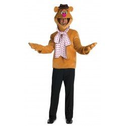 Fantasia Masculina Urso Fozzie Camiseta e Máscara Halloween Carnaval Festa